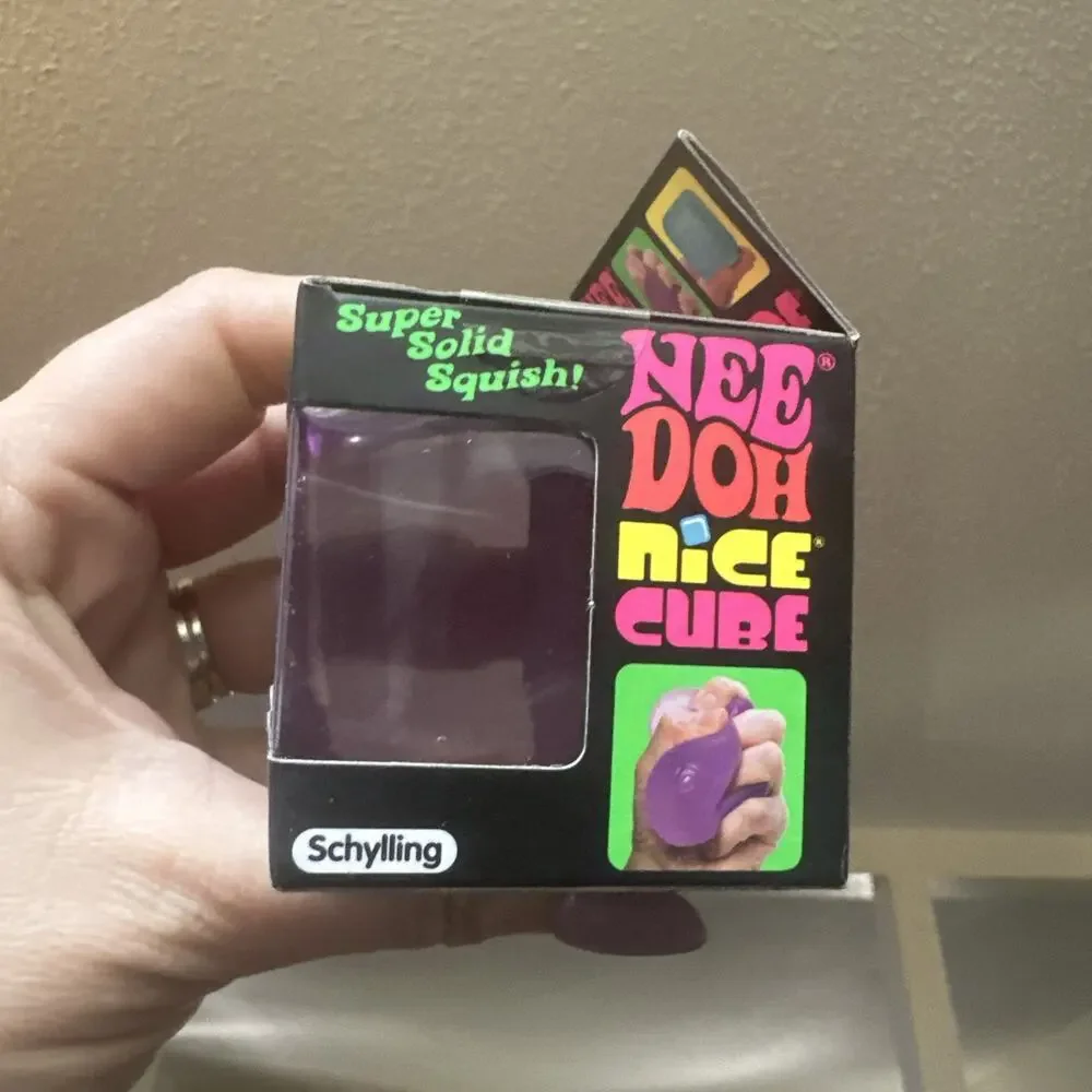 NEW NeeDoh Nice Cube - Super Solid Squish! (Purple) - Stress Fidget Toy HTF